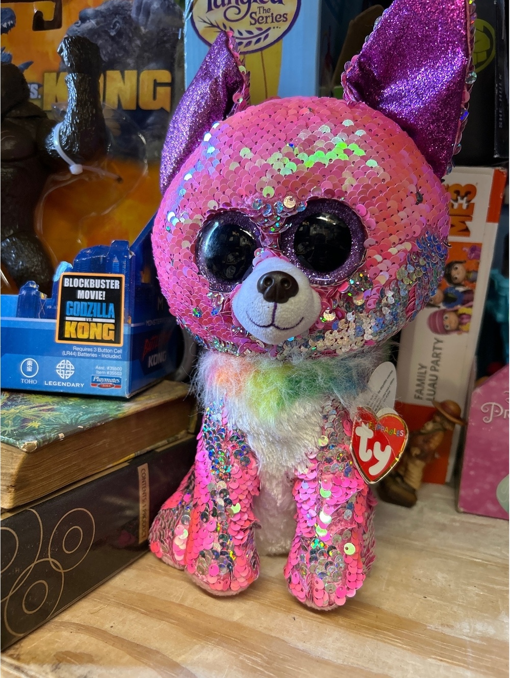 Ty Flippables Charmed Pink Sequin Dog Plush Limited Edition